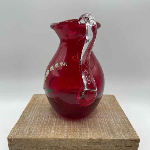 Destinations Collectibles Denmark Ruby Glass Stemmed Cup‎ and Blown Glass Vase - Picture 6 of 16